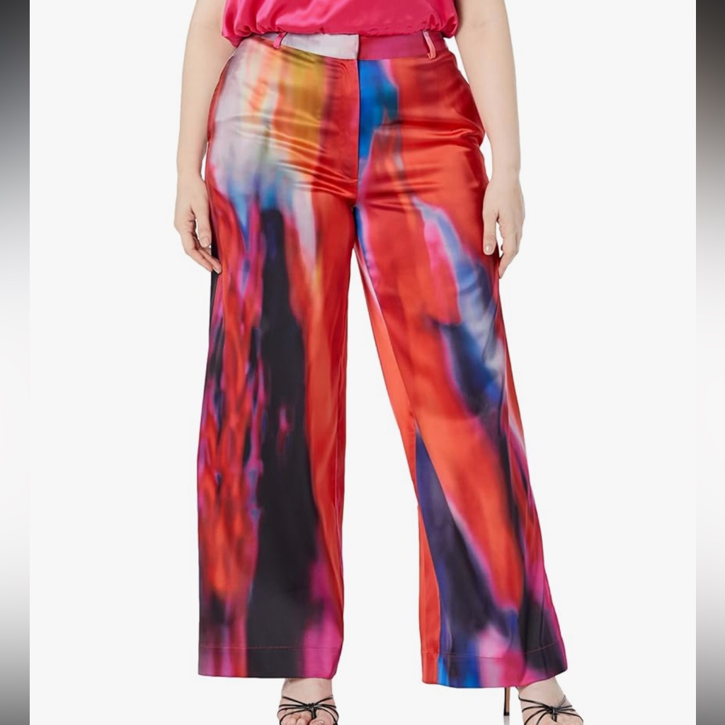 Colorful Abstract Wide Leg Pants And Top